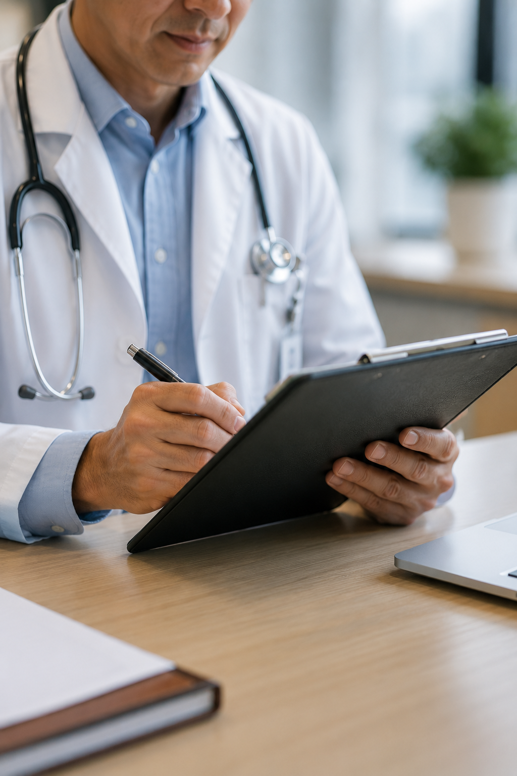 Clinician documenting patient notes on a tablet